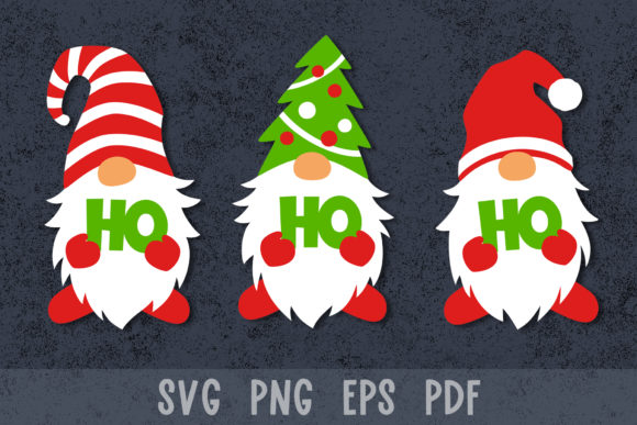 Christmas Gnomes Ho Ho Ho Graphics and Crafts