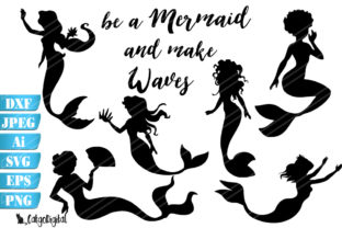 Mermaid Silhouettes: Graphics for Crafts and Content